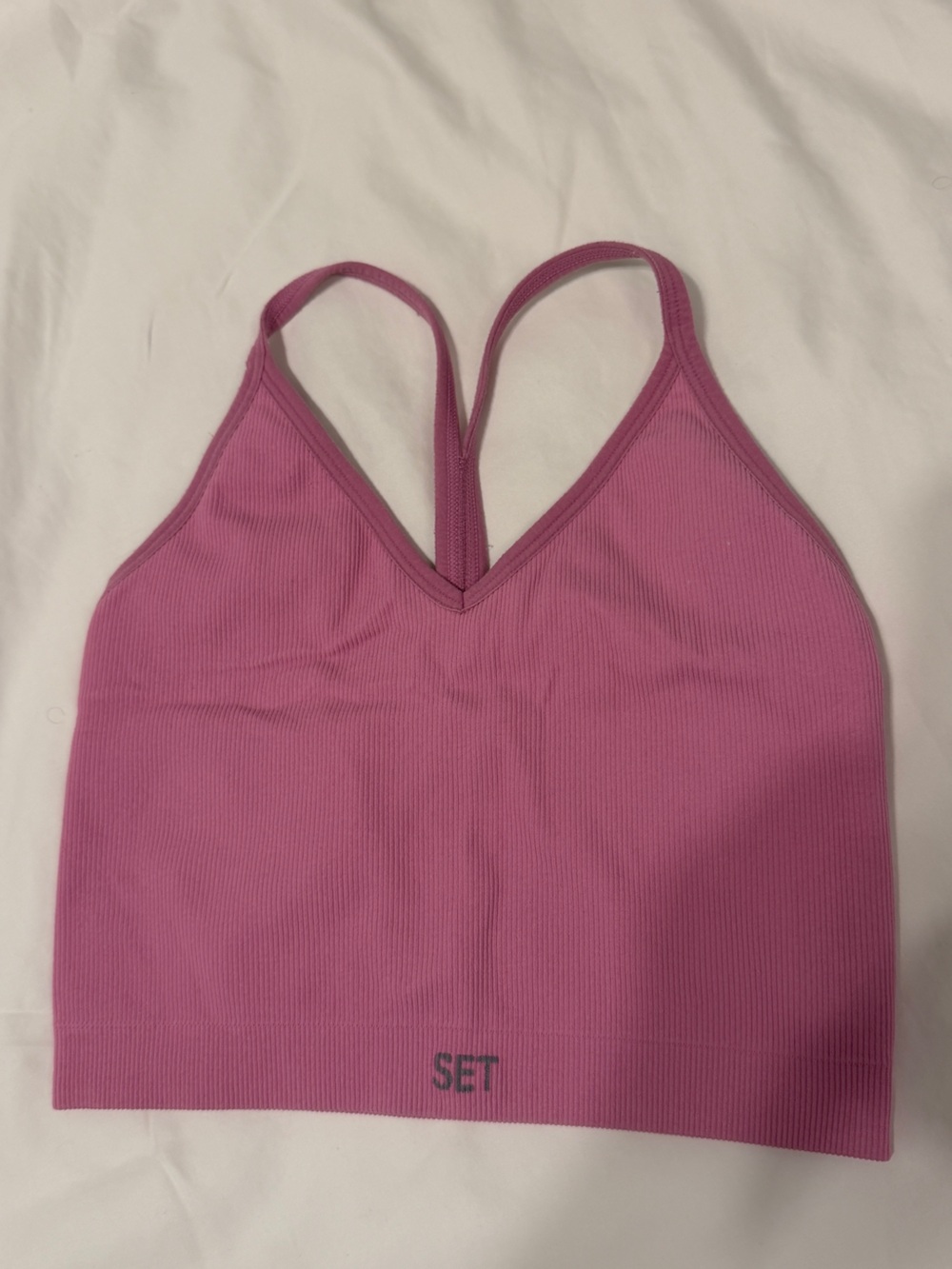 SET Active Sculptflex Ribbed Longline Bra in Flamingo